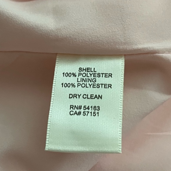 ELIZAJ Ella Ruffle Cascade Crepe Sheath Dress In Blush - Picture 14 of 14